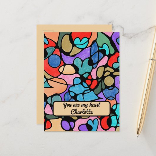 NEUROGRAPHISCHE DIGITALE WASSERFARBEN ANKÜNDIGUNGSPOSTKARTE (Vorderseite/Rückseite Beispiel)