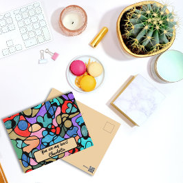 NEUROGRAPHISCHE DIGITALE WASSERFARBEN FEIERTAGSPOSTKARTE