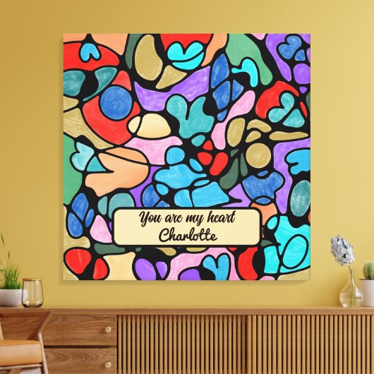 NEUROGRAPHISCHE DIGITALE WASSERFARBEN LEINWANDDRUCK (Insitu (Wohnzimmer))