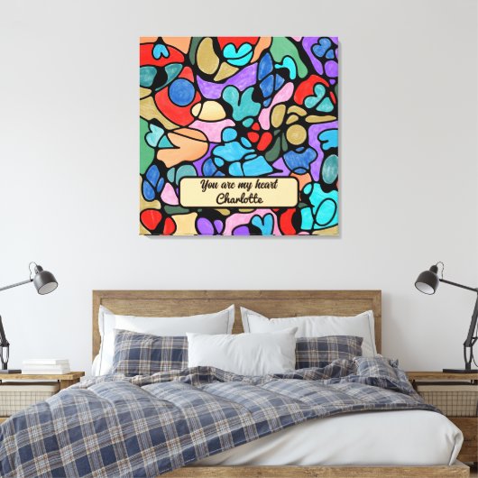 NEUROGRAPHISCHE DIGITALE WASSERFARBEN LEINWANDDRUCK (Insitu (Schlafzimmer))