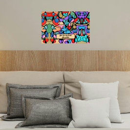 NEUROGRAPHISCHE DIGITALE WASSERFARBEN POSTER