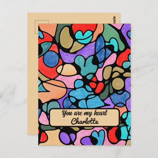 NEUROGRAPHISCHE DIGITALE WASSERFARBEN POSTKARTE (Vorne/Hinten)