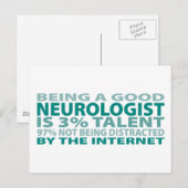 Neurologe 3% Talent Postkarte (Vorne/Hinten)