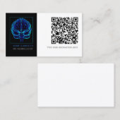 Neurologe Blue Brains Medical QR CODE Business C Visitenkarte (Vorne/Hinten)