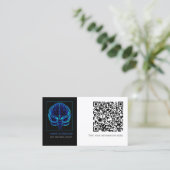 Neurologe Blue Brains Medical QR CODE Business C Visitenkarte (Stehend Vorderseite)