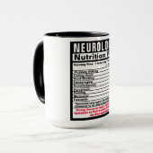 Neurologe Doctor Funny Nutrional Facts Tasse (Vorderseite Links)