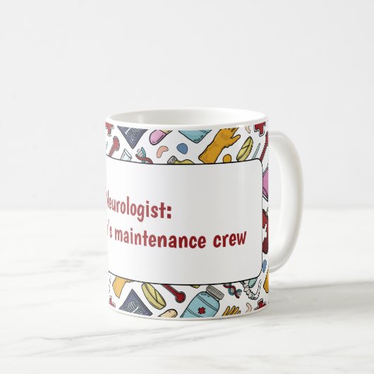 Neurologe Hirnarzt Muster Geschenk Kaffeetasse (VorderseiteRechts)
