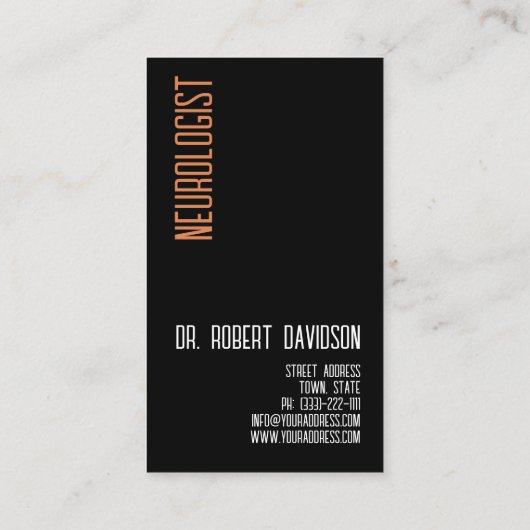 Neurologe Nerves Doctor Medical Modern Bold Visitenkarte (Rückseite)