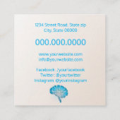 Neurologe/Psychologe Quadratische Visitenkarte (Rückseite)