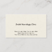 Neurologe-Visitenkarte Visitenkarte (Rückseite)