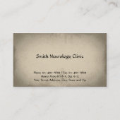 Neurologe-Visitenkarte Visitenkarte (Rückseite)