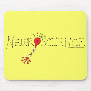 Neurologie Mousepad - schwarz und Rot auf Gelb
