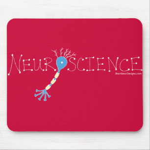 Neurologie Mousepad - white& Blau auf dunkelrotem
