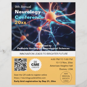Neurologie Neurochirurgische medizinische Konferen Flyer