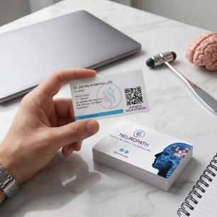 Neurologie-Therapie-Geschäft   Minimalistisch Weiß Visitenkarte