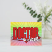 NEUROLOGIST LOGO BIG RED DOCTOR POSTKARTE (Stehend Vorderseite)