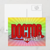 NEUROLOGIST LOGO BIG RED DOCTOR POSTKARTE (Vorne/Hinten)