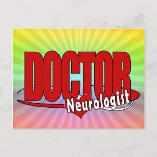 NEUROLOGIST LOGO BIG RED DOCTOR POSTKARTE