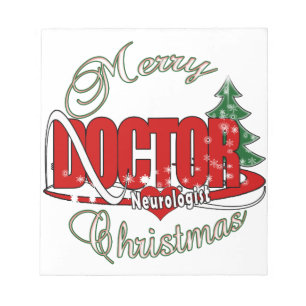 NEUROLOGISTISCHER ARZT MERRY CHRISTMAS NOTIZBLOCK