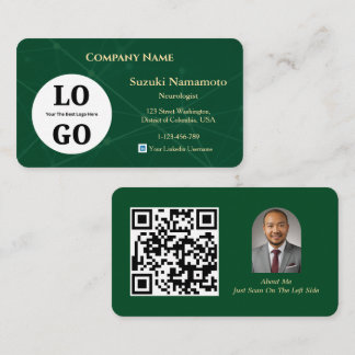 Neurology Business Card Custom Logo Emerald Green Visitenkarte