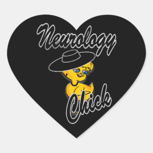 Neurology Chick #4 Herz-Aufkleber