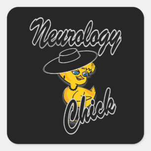 Neurology Chick #4 Quadratischer Aufkleber