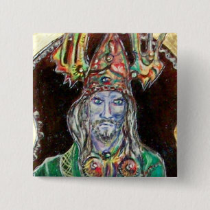 NEUROMANCER, blau rot Button