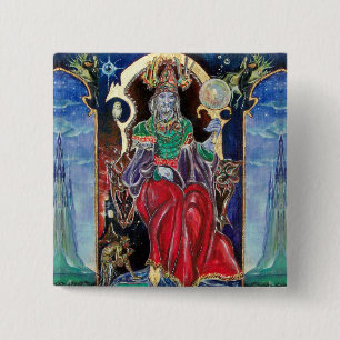 NEUROMANCER, blau rot Button