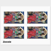 NEUROMANCER, blau rot Rechteckiger Aufkleber (Blatt)