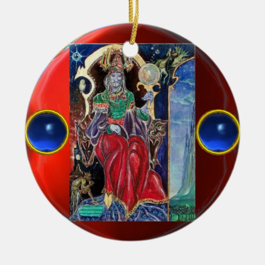 NEUROMANCER, Blauer Saphir Edelsteine Keramik Ornament (Vorne)