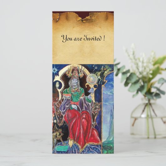 NEUROMANCER , rotes blaues Pergament Einladung (Stehend Vorderseite)