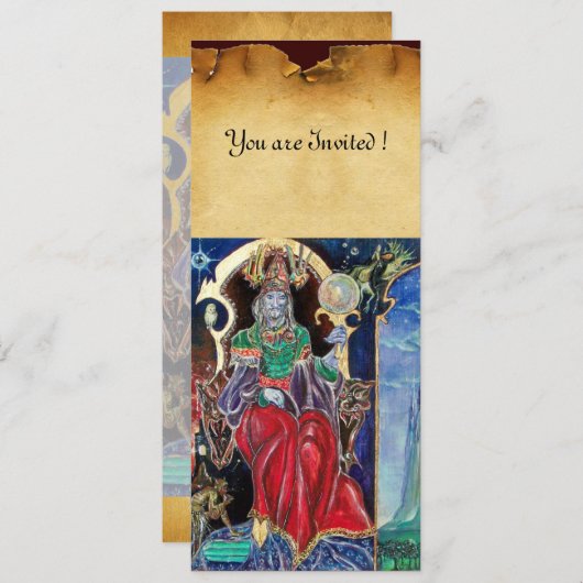 NEUROMANCER , rotes blaues Pergament Einladung (Vorne/Hinten)