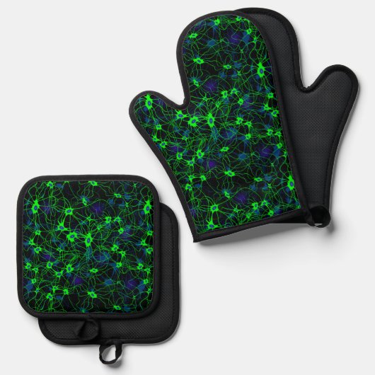 Neuron City Oven Mitt Set (Vorderseite/Rückseite)
