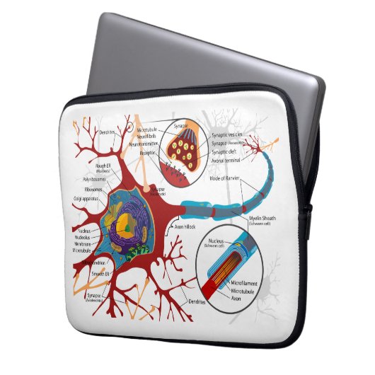 Neuron-Nerven-Art Laptopschutzhülle (Vorderseite Links)