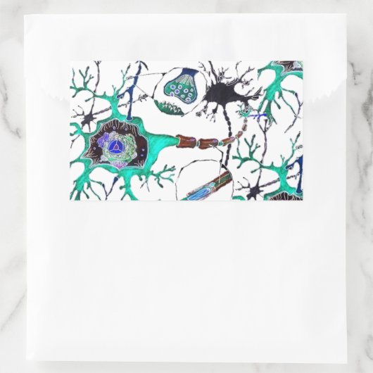Neuron! Rechteckiger Aufkleber (Tasche)