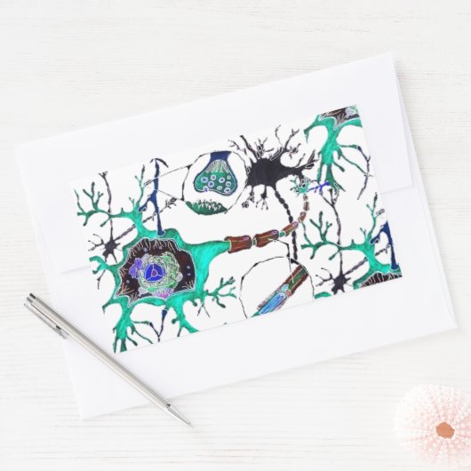 Neuron! Rechteckiger Aufkleber (Umschlag)