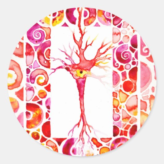 Neuron Runder Aufkleber (Vorderseite)