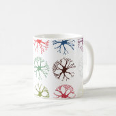 Neuronal Abstrakt Multicolor Art Throw Kissen Kaffeetasse (VorderseiteRechts)