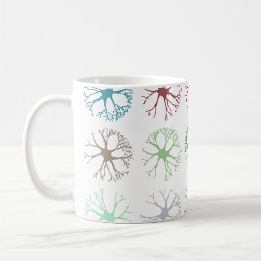 Neuronal Abstrakt Multicolor Art Throw Kissen Kaffeetasse (Links)