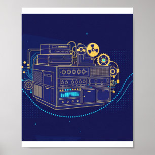 Neuronale Entdeckung — Abstrakte KI-Gehirn-Kunst Poster