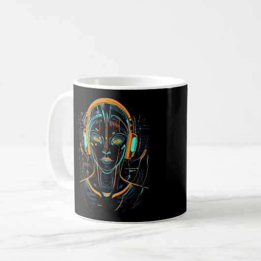 Neuronale Frequenz Kaffeetasse (Vorderseite Links)