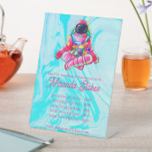 Neuronale Raumfahrt Rosa & Blau Tarot Preisliste Sockelschild (In Situ)