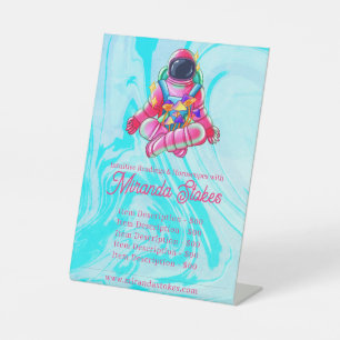 Neuronale Raumfahrt Rosa & Blau Tarot Preisliste Sockelschild