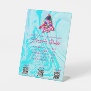 Neuronale Raumfahrt Rosa & Blau Tarot Preisliste Sockelschild