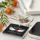 Neuronaler Roter Herzklopfen Engel Flügel Personal Schlüsselanhänger (Vorderseite rechts)