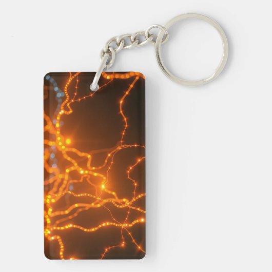 Neuronales Licht: Elektrische Lichtwege Schlüsselanhänger (Rückseite)