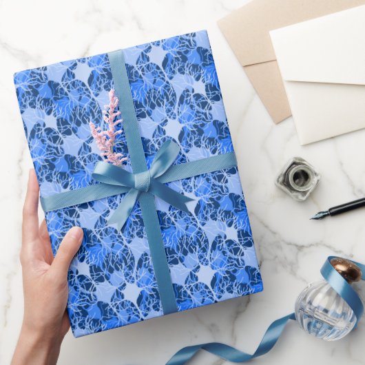 Neuronales Netzwerk Blaue Neuronen Geschenkpapier (Schenken)