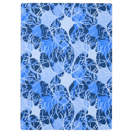 Neuronales Netzwerk Blaue Neuronen Klemmbrett (Rückseite)