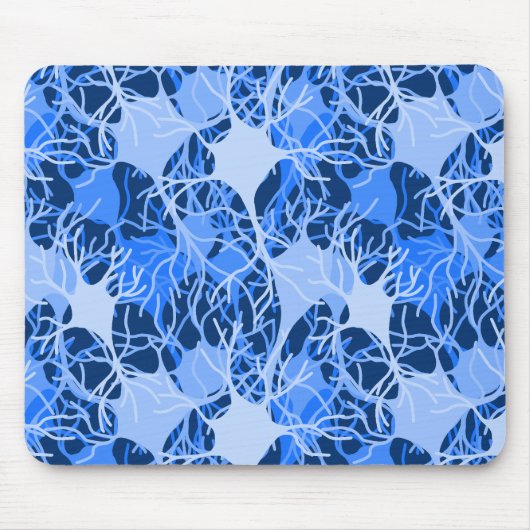 Neuronales Netzwerk Blaue Neuronen Mousepad (Vorne)