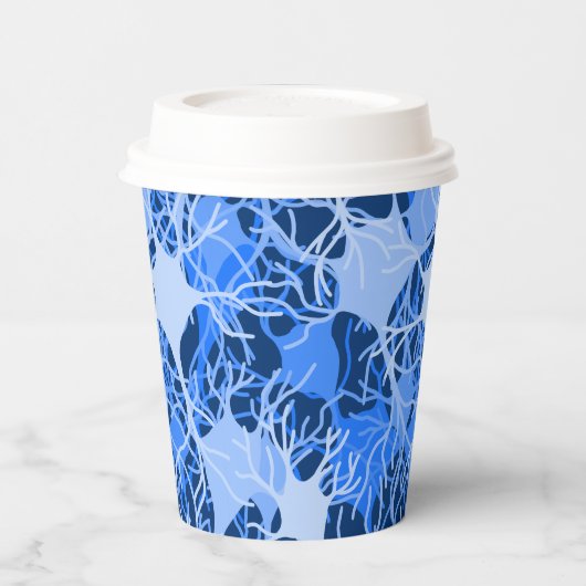 Neuronales Netzwerk Blaue Neuronen Papiertasse Pappbecher (Links)